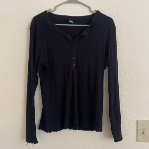 Old Navy Black Ribbed Long Sleeve